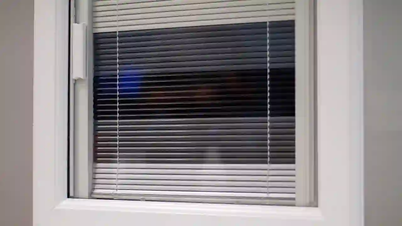 Close-up of a double-glazed sealed unit with integral blinds