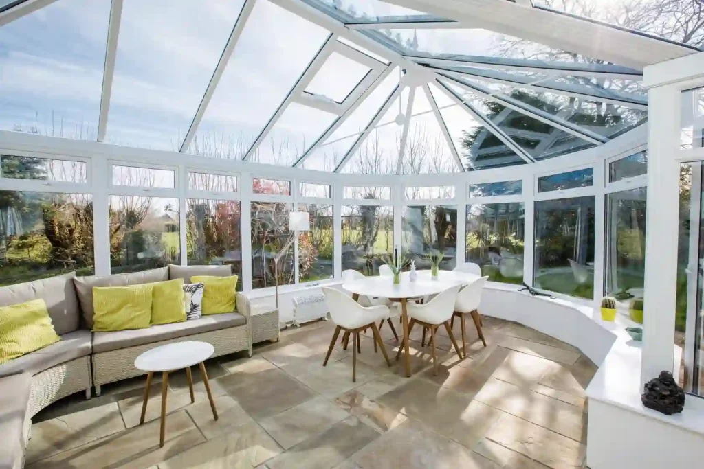 Combination conservatory design blending two structural styles