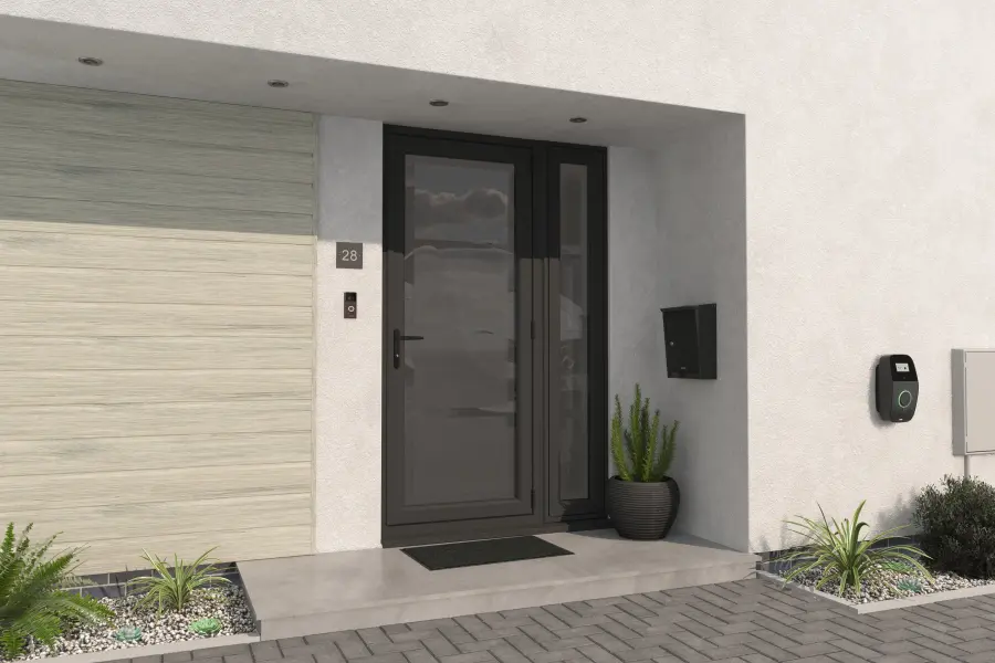 Residential entrance door installation, anthracite