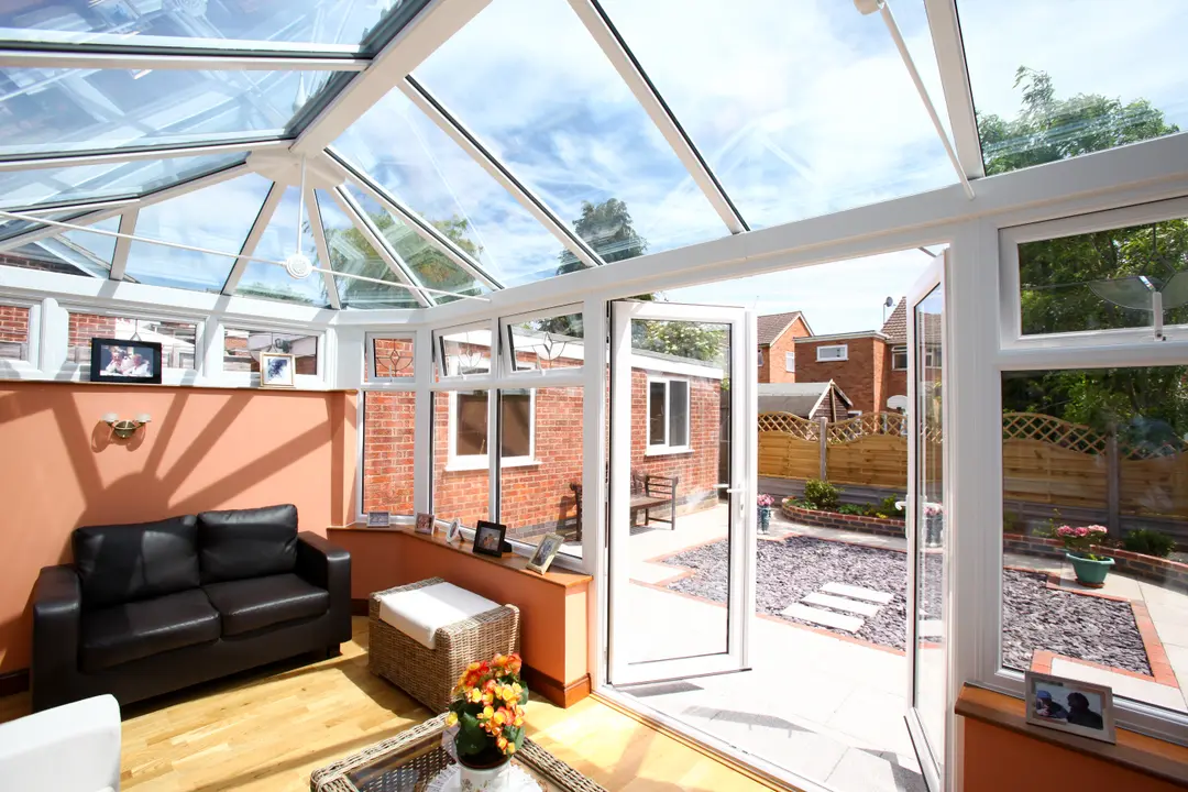 Double-hipped conservatory, interior view